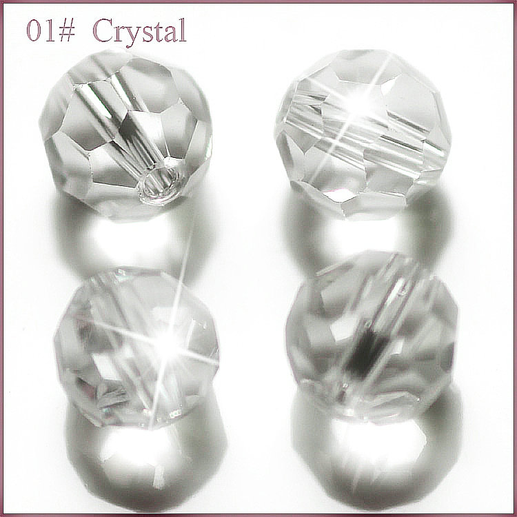PandaHall Imitation Austrian Crystal Beads, Grade AAA, Faceted, Round, Clear, 10mm, Hole: 1mm Glass Round Clear