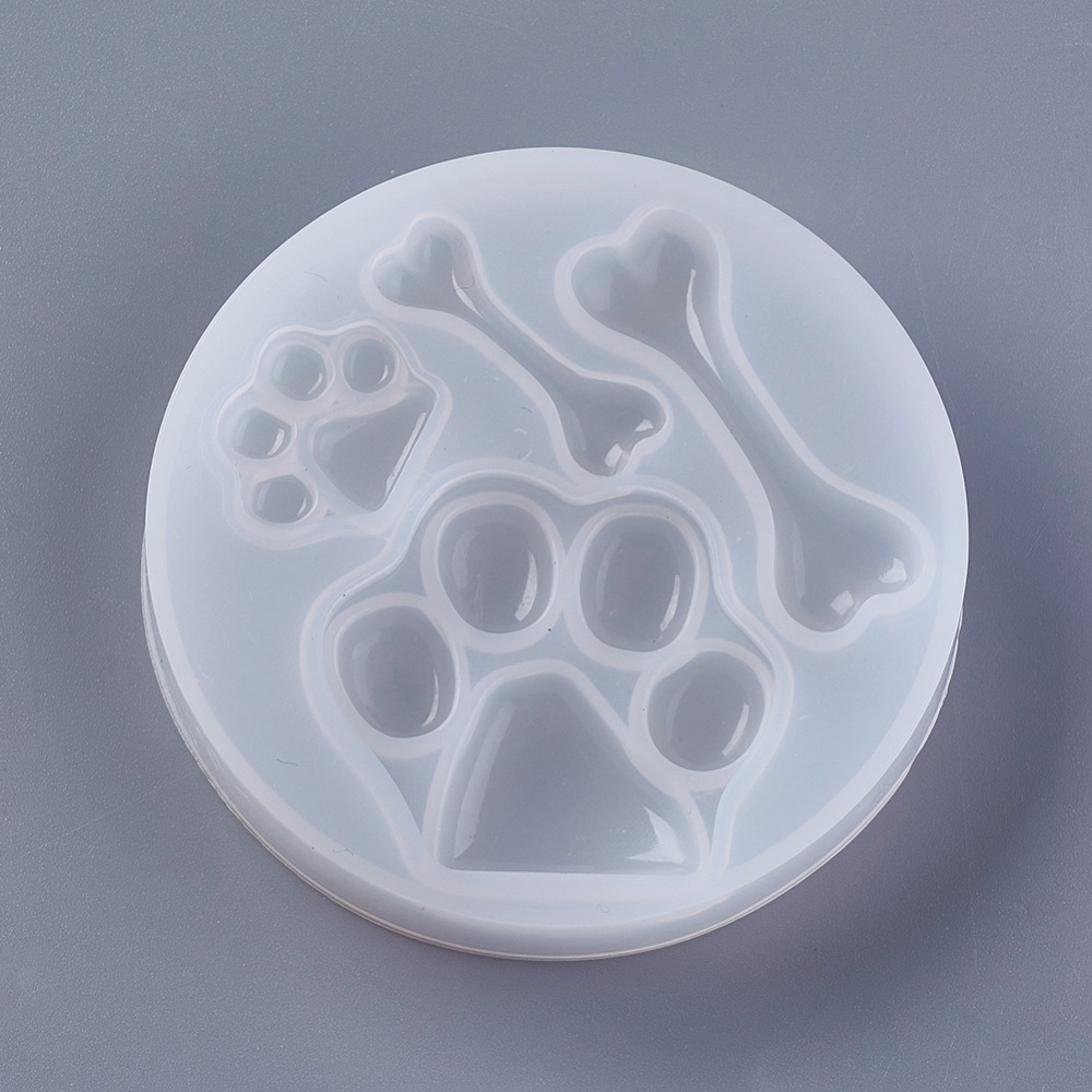 PandaHall Silicone Moulds, Footprint, Bone, Clear, 75x12mm Silicone Clear