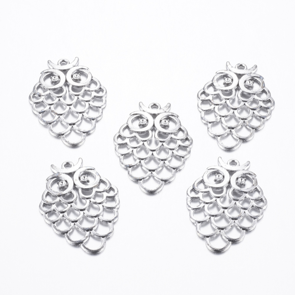 PandaHall Alloy Pendant Rhinestone Settings, Lead Free and Cadmium Free, Gunmetal Owl for Halloween, 43mm long, 30.5mm wide, 2mm thick, hole...