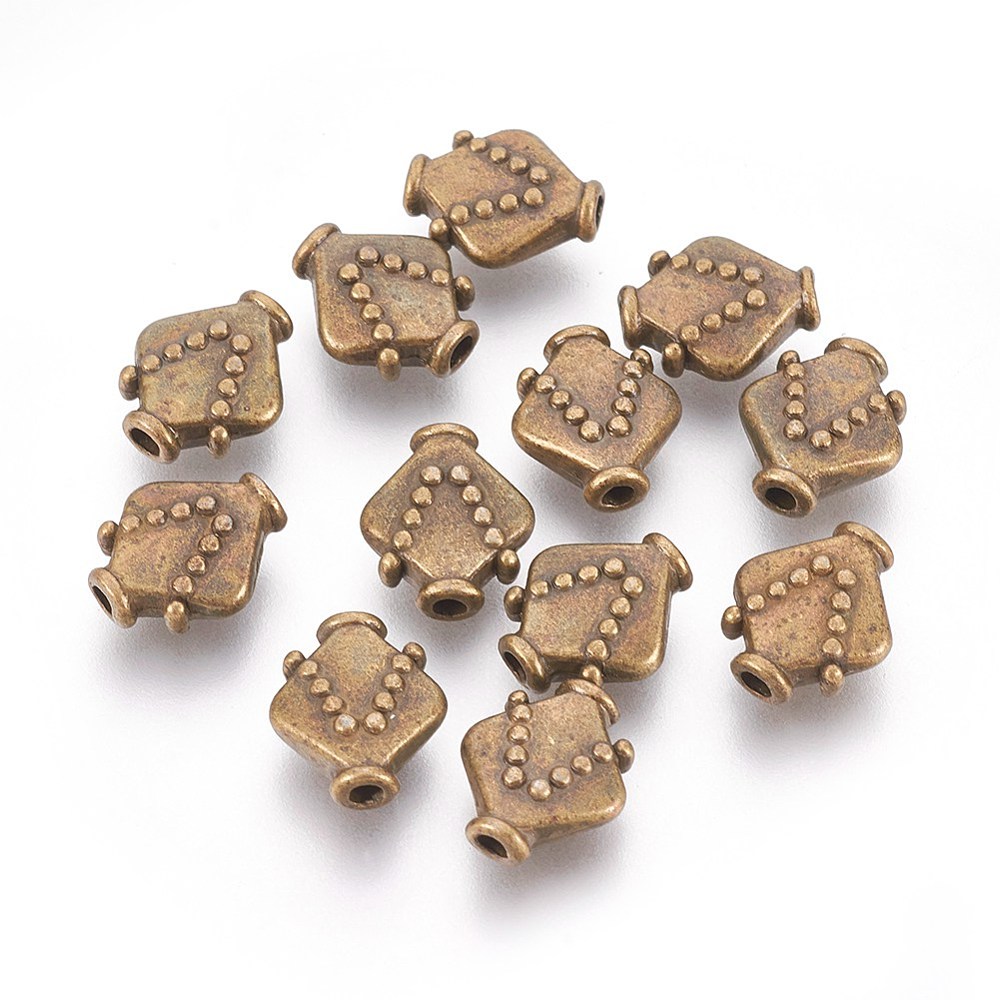 PandaHall Tibetan Style Beads, Zinc Alloy Beads, Lead Free & Nickel Free & Cadmium Free, Vase, Antique Bronze Color, 10.5mm long, 9mm wide...