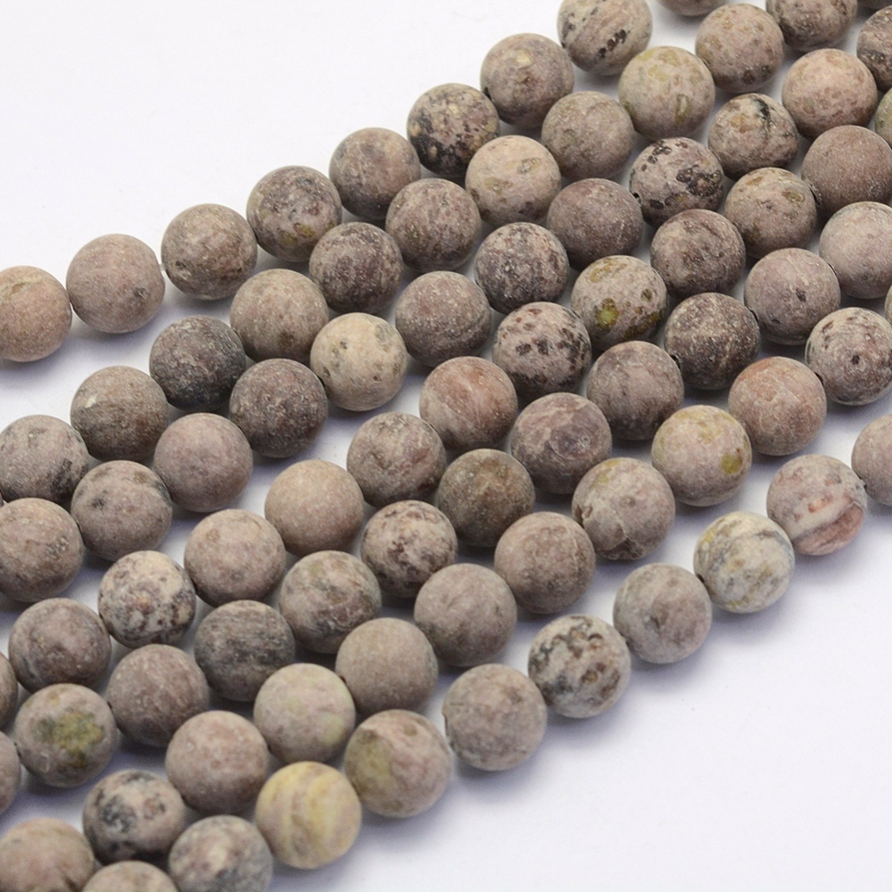 PandaHall Natural Crazy Agate Beads Strands, Round, Dyed & Heated, Frosted, Camel, 8~8.5mm, Hole: 1mm; about 47pcs/strand, 14.9''(38cm)...