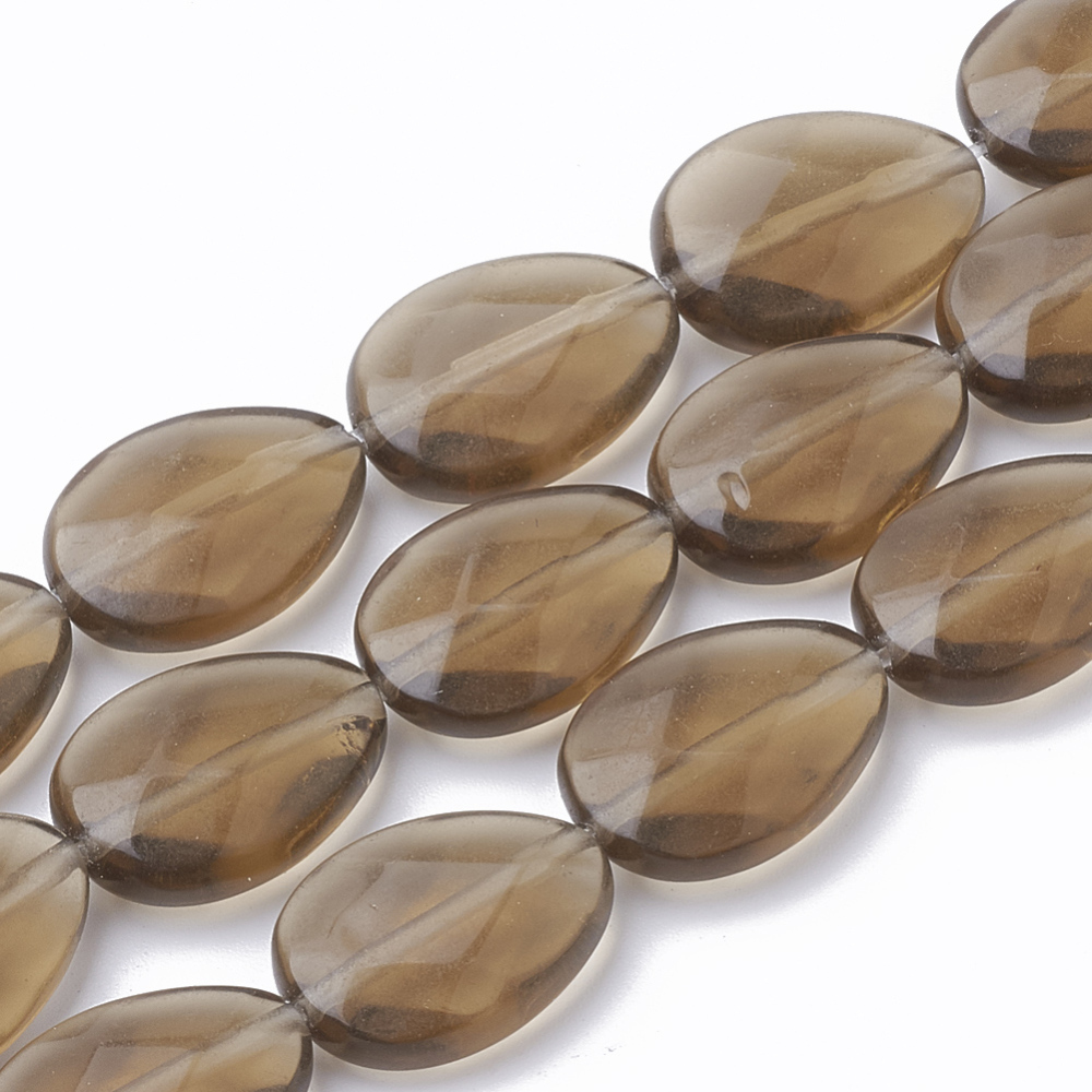 PandaHall Natural Smoky Quartz  Beads Strands, Faceted, Drop, 18x13x5mm, Hole: 1mm; about 22pcs/strand, 15.5'' Smoky Quartz Drop