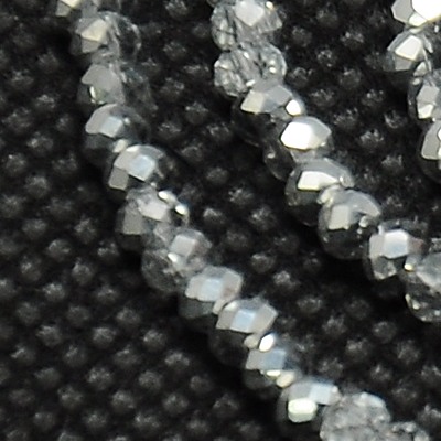 PandaHall Electroplate Glass Beads Strands, Half Plated, Faceted, Rondelle, Silver Plated, 2.5x2mm, Hole: 0.5mm; about 197pcs/strand, 16.9"...