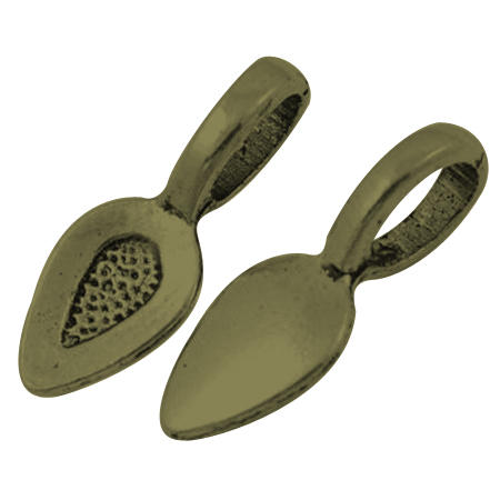 PandaHall Tibetan Silver Glue-on Flat Pad Bails, Cadmium Free and Lead Free, Antique Bronze, 21x8x6mm Alloy