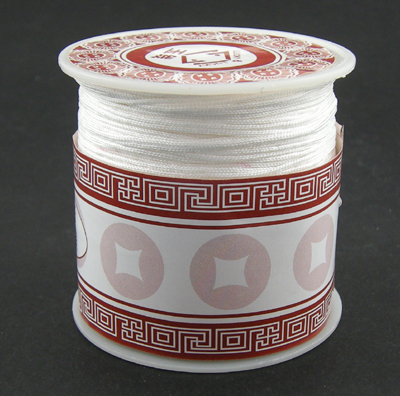 PandaHall Nylon Thread Cord, DIY Material for Jewerly Making, White, 1mm; about 35m/roll Nylon White