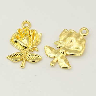 PandaHall Gifts Ideas for Her Tibetan Style Pendants, Lead Free and Cadmium Free, Flower, for Mother's Day Earring Making, Golden, Size...