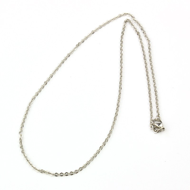 PandaHall 304 Stainless Steel Necklaces Women Cable Chain Necklaces, Stainless Steel Color, 16.5"(41.9cm) Stainless Steel