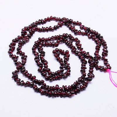 PandaHall Natural Garnet Beads Strands, Chip, DarkRed, 4~9x3~5x1~4mm, Hole: 1mm; about 220pcs/strand, 32" Garnet Chip Red