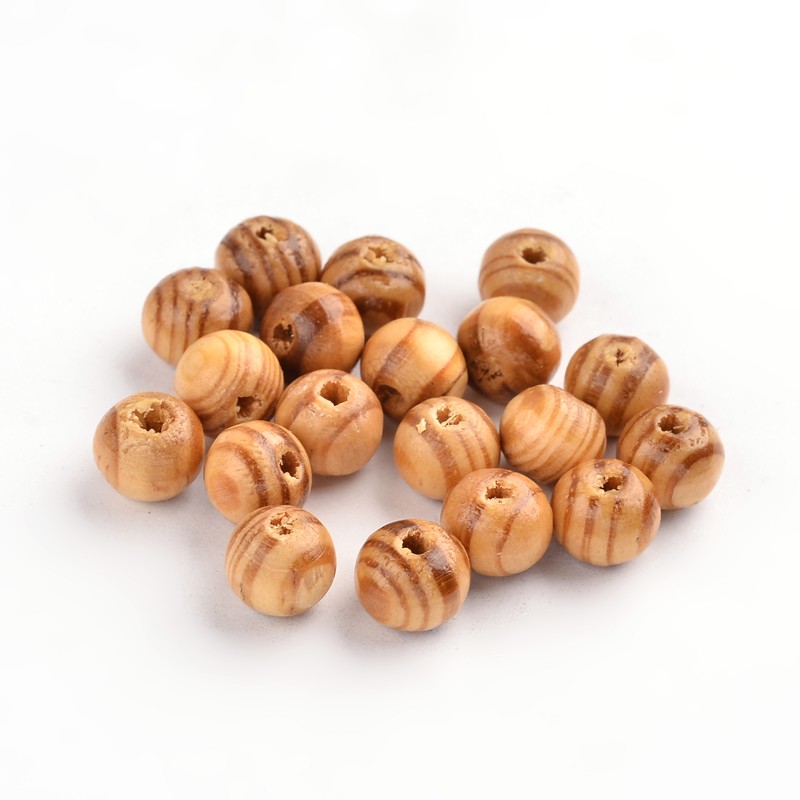 PandaHall Wood Beads, Lead Free, Round, Peru, 8x7mm, Hole: 2.5mm Wood Round Brown