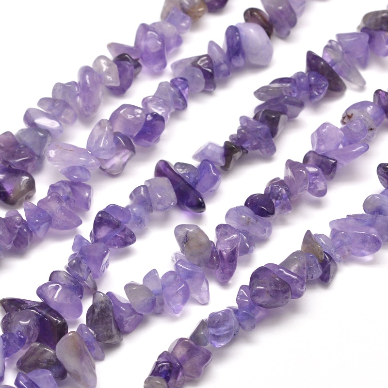 PandaHall Natural Amethyst Chip Bead Strands, Dyed, 5~8x5~8mm, Hole: 1mm; about 31.5" Amethyst Chip