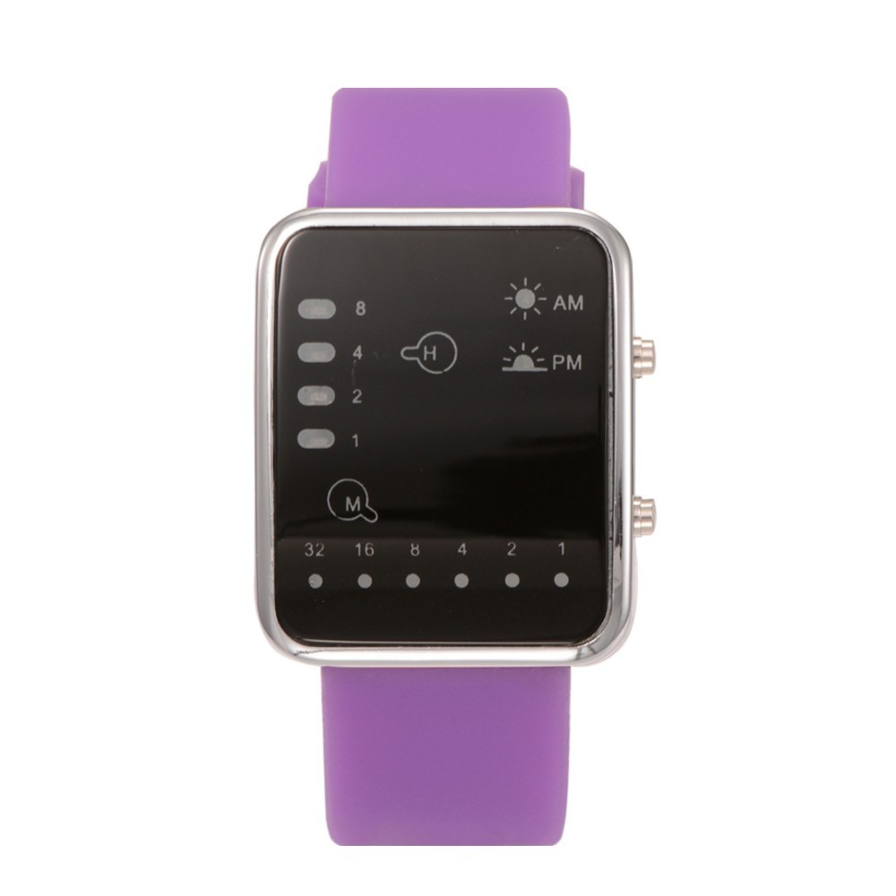 PandaHall High Quality Alloy Silicon Electronic Wristwatches, with LED Light, DarkOrchid, 235x24mm; Watch Head: 44x38x10.5mm; Watch Face...