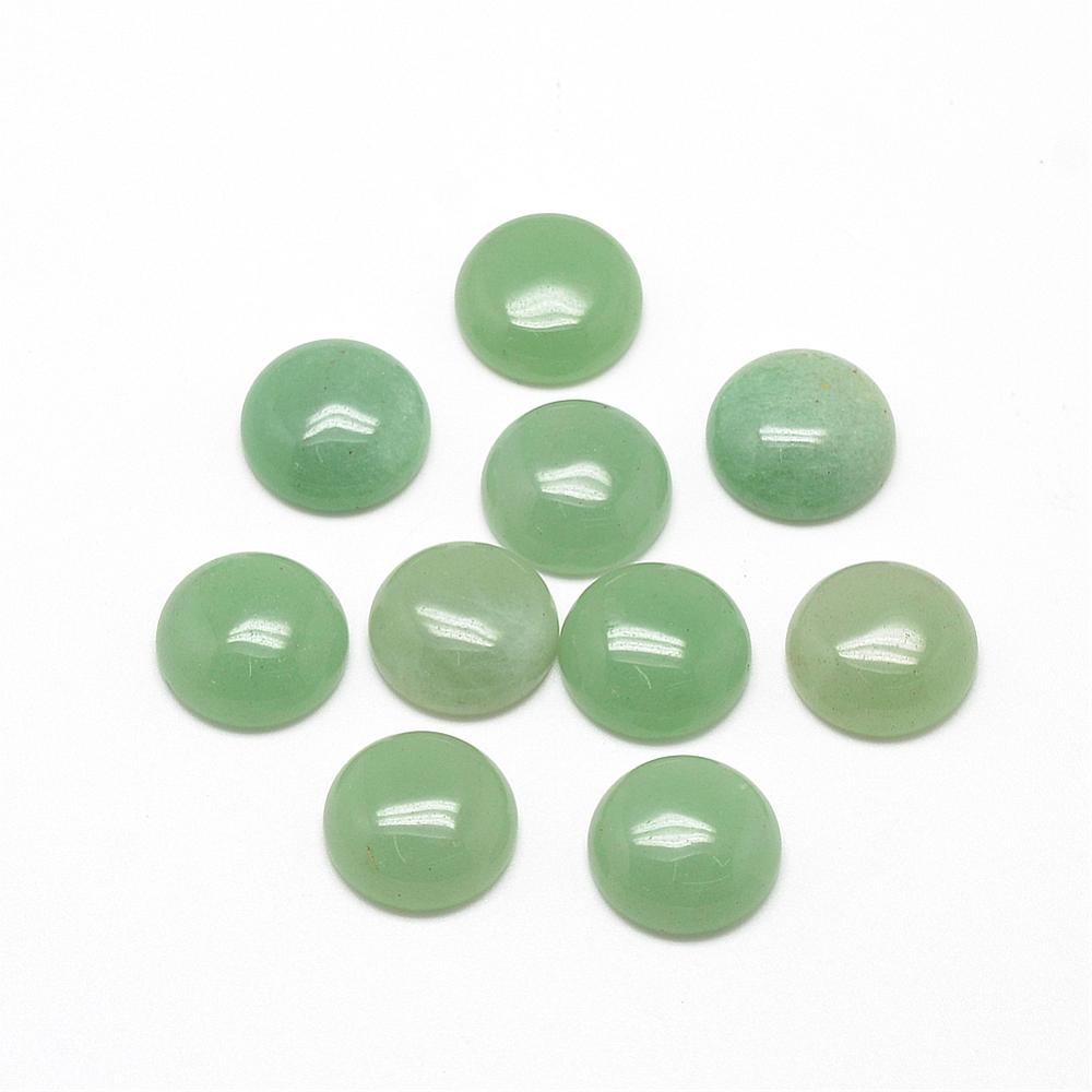 PandaHall Natural Green Aventurine Cabochons, Half Round/Dome, 8x4mm Green Aventurine Half Round