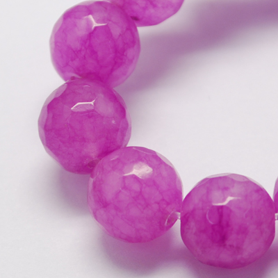 PandaHall Natural Jade Bead Strands, Dyed, Faceted, Round, Orchid, 8mm; Hole: 1mm, about 48pcs/strand, 14.9" Other Jade Round Purple