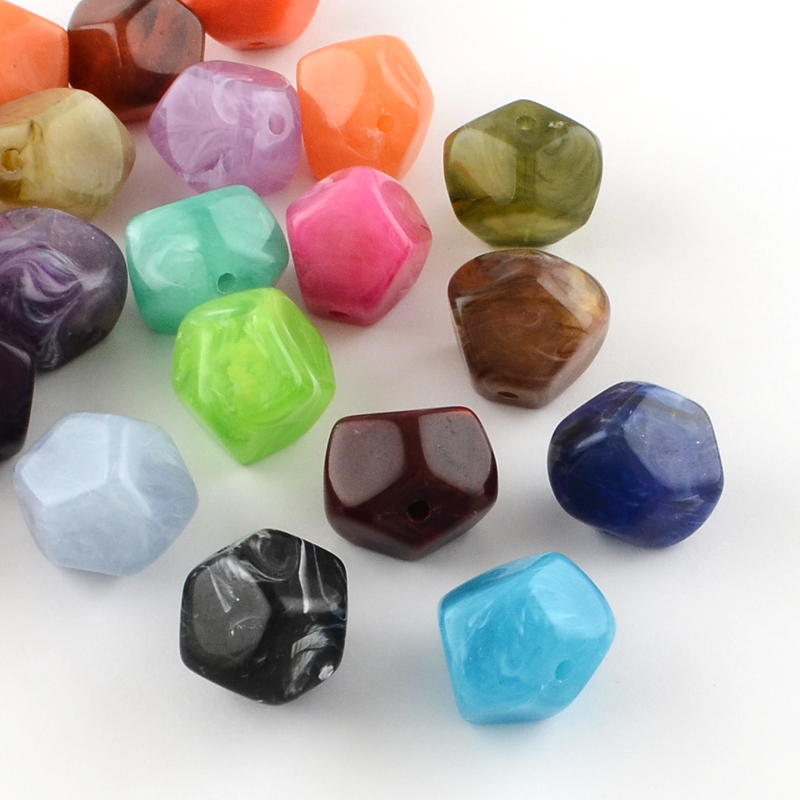 PandaHall Imitation Gemstone Acrylic Beads, Mixed Color, 20x22x21mm, Hole: 3mm Acrylic Others Multicolor