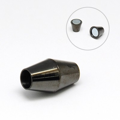 PandaHall 304 Stainless Steel Magnetic Clasps, Bicone, Gunmetal, 16x9.5mm, Hole: 5mm Stainless Steel Bicone