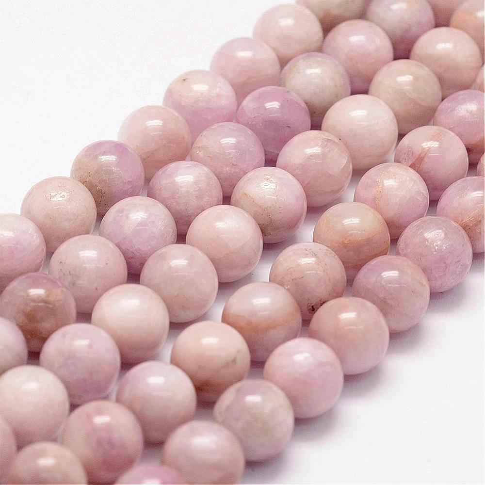 PandaHall Natural Kunzite Beads Strands, Round, 9mm, Hole: 1mm; about 44pcs/strand, 15.9" Kunzite Round Purple