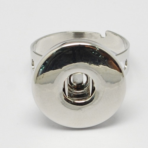 PandaHall Adjustable Iron Snap Ring Components, with Brass Snaps, Platinum, 19mm Iron