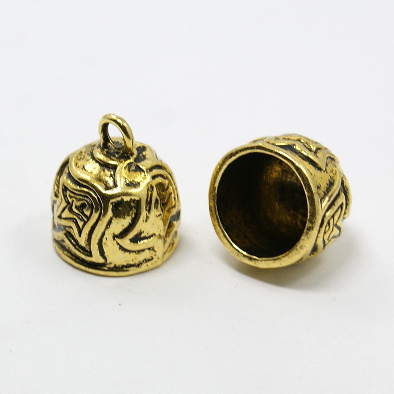 PandaHall Tibetan Style Alloy Cord Ends, Lead Free & Cadmium Free, Antique Golden, 18x15mm, Hole: 3mm Alloy