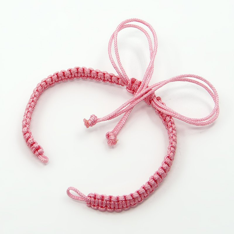 PandaHall Braided Nylon Cord for DIY Bracelet Making, Pink, 145~155x5x2mm Nylon Pink
