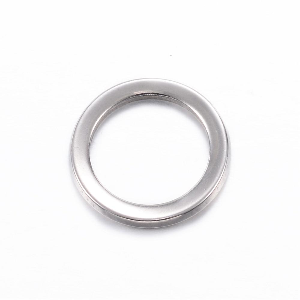 PandaHall 304 Stainless Steel Linking Rings, Ring, Stainless Steel Color, 11x1mm Stainless Steel Ring