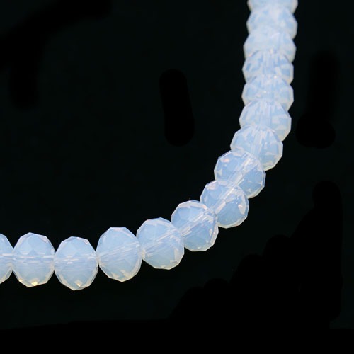 PandaHall Opalite Bead Strands, Faceted, Rondelle, AliceBlue, 4x3mm, Hole: 1mm; about 149pcs/strand, 18.1" Opalite Rondelle Blue