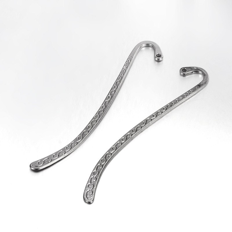 PandaHall Tibetan Style Zinc Alloy Bookmarks, Gunmetal, Lead Free and Nickel Free; 84x14x1.5mm, Hole: 2mm Alloy