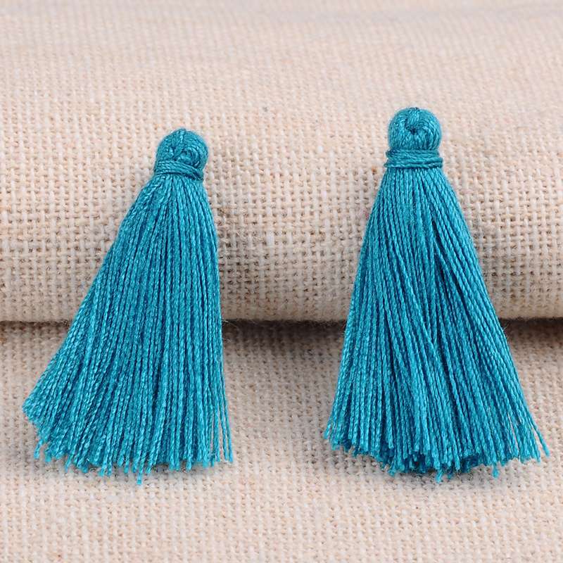 PandaHall Polyester Tassel Pendant Decorations, DeepSkyBlue, 26~30x4mm; about 300pcs/bag Polyester Blue