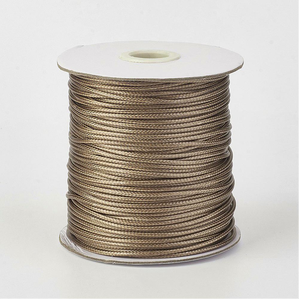 PandaHall Environmental Korean Waxed Polyester Cord, Tan, 1mm; about 200yards/roll(182.88m/roll) Waxed Polyester Cord Orange