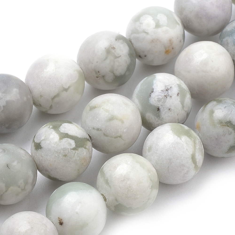 PandaHall Natural Peace Jade Beads Strands, Round, 8mm, Hole: 1mm; about 50pcs/strand, 15.7" Peace Jade Round