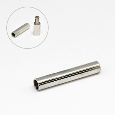 PandaHall 304 Stainless Steel Screw Clasps, Column, 22x4mm, Hole: 3mm Stainless Steel