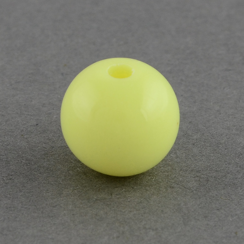 PandaHall Solid Chunky Bubblegum Acrylic Ball Beads, Round, Yellow, 14mm, Hole: 2mm; about 310pcs/500g Acrylic Round Yellow