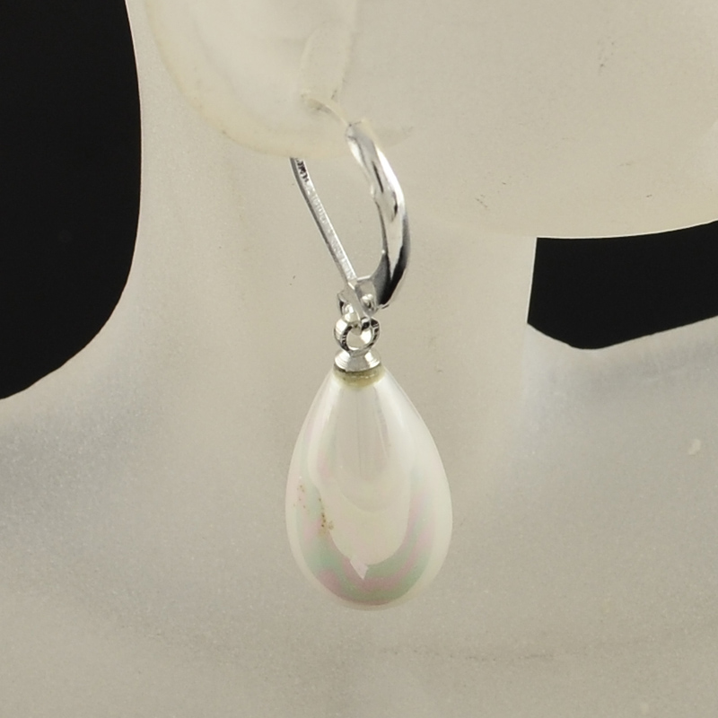 PandaHall Dyed Shell Drop Earrings, with Alloy Finding, Beige, 37mm, pin: 0.8mm Shell Yellow