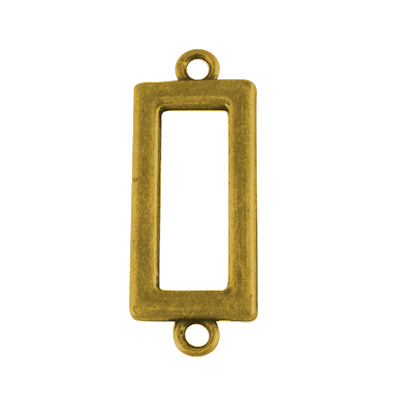 PandaHall Alloy Links, Chandelier Components, Lead Free, Rectangle, Antique Golden, 30x11.5x2mm, Hole: 2mm Alloy Rectangle