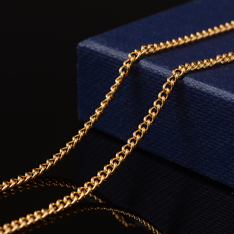 PandaHall 304 Stainless Steel Curb Chains Twisted Chains, with Spool, Golden, 3x2x0.6mm; about 20m/roll Stainless Steel