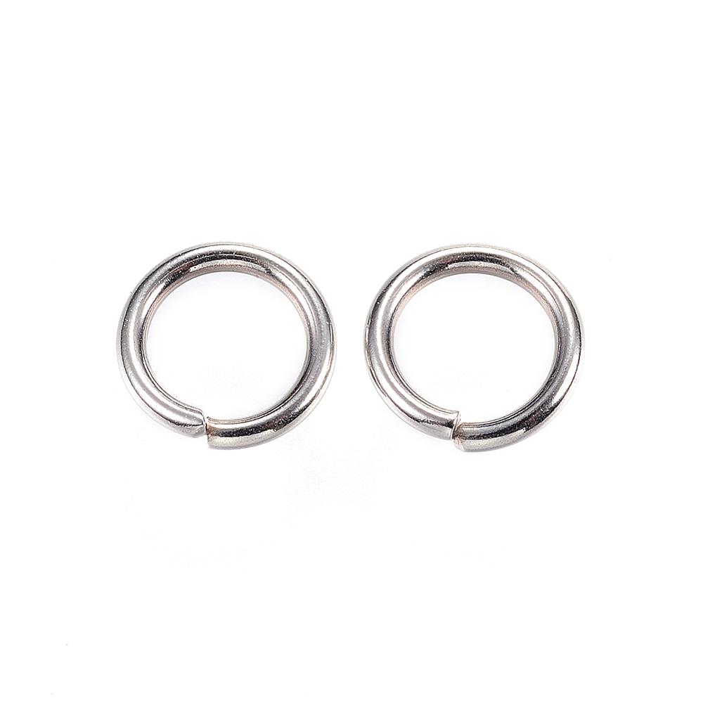 PandaHall 304 Stainless Steel Jump Rings, Close but Unsoldered Jump Rings, Stainless Steel Color, 10x1.5mm; about 7mm inner diameter...