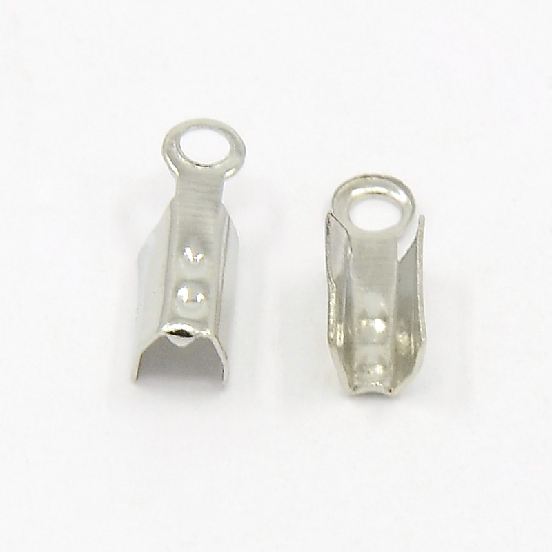 PandaHall 304 Stainless Steel Cord Ends, about 10mm long, 3mm wide, 3mm thick,  hole: 1.5mm Stainless Steel