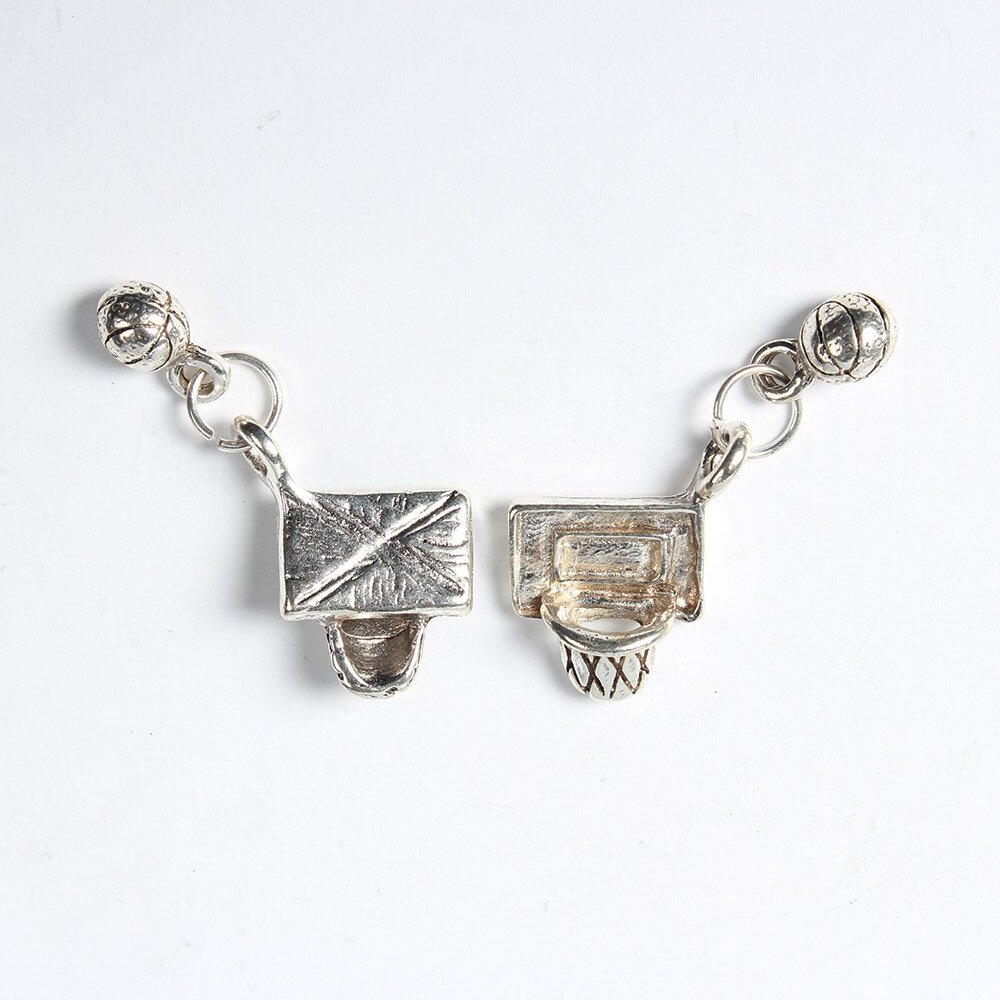 PandaHall Tibetan Style Pendants, Lead Free & Cadmium Free, Basketball Stands with Basketball, Antique Silver, 33x15x6mm, Hole: 5mm Alloy...