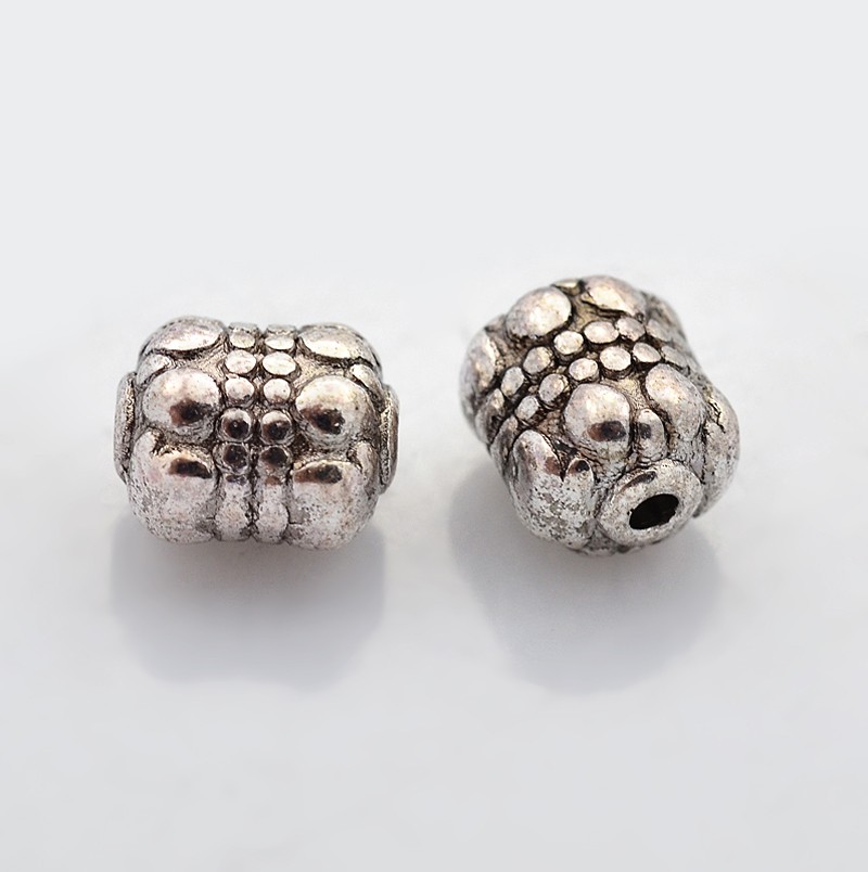 PandaHall Tibetan Silver Beads, Lead Free & Nickel Free & Cadmium Free, Column, Antique Silver, about 6.5mm in diameter, 8mm long, hole: 1mm...