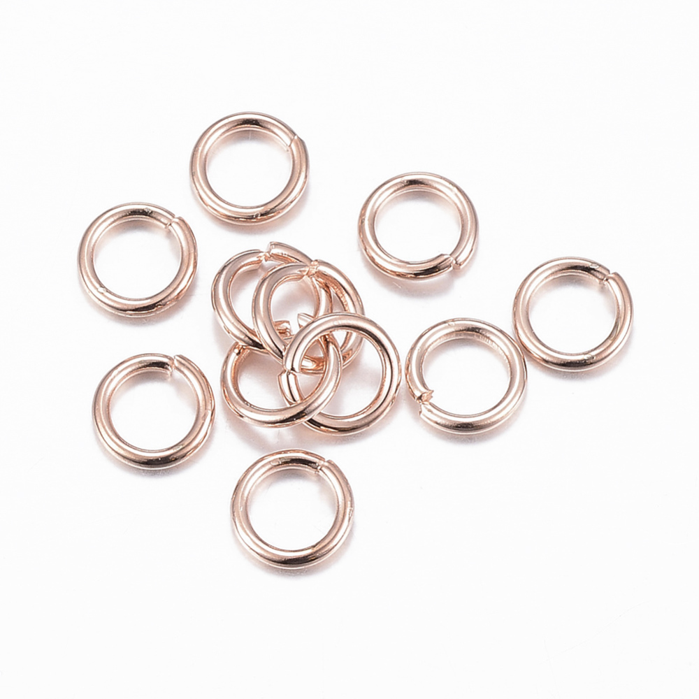 PandaHall 304 Stainless Steel Jump Rings, Close but Unsoldered Jump Rings, Rose Gold, 6x1mm; about 4mm inner diameter Stainless Steel Ring