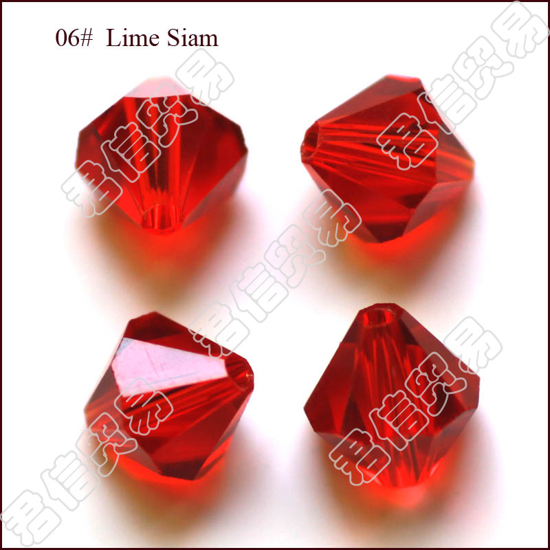 PandaHall Imitation Austrian Crystal Beads, Grade AAA, Faceted, Bicone, Red, 4x4mm, Hole: 1mm Glass Bicone Red