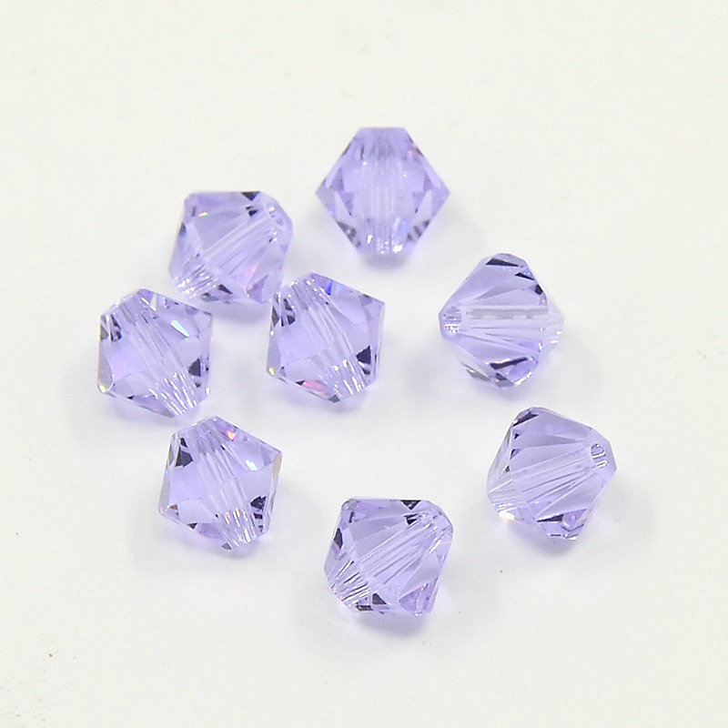 PandaHall Austrian Crystal Beads Loose Beads, 6mm Violet 5301 Bicone, Size: about 6mm long, 6mm wide, Hole: 1mm
