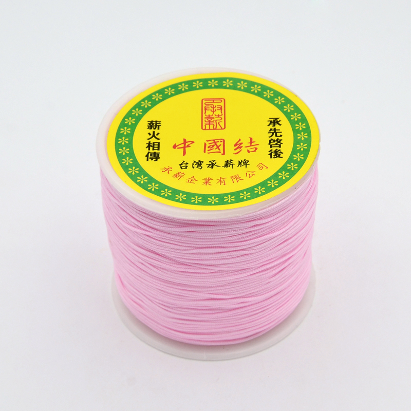 PandaHall Round String Thread Polyester Fibre Cords, PearlPink, 0.7mm, about 100m/roll Polyester Pink
