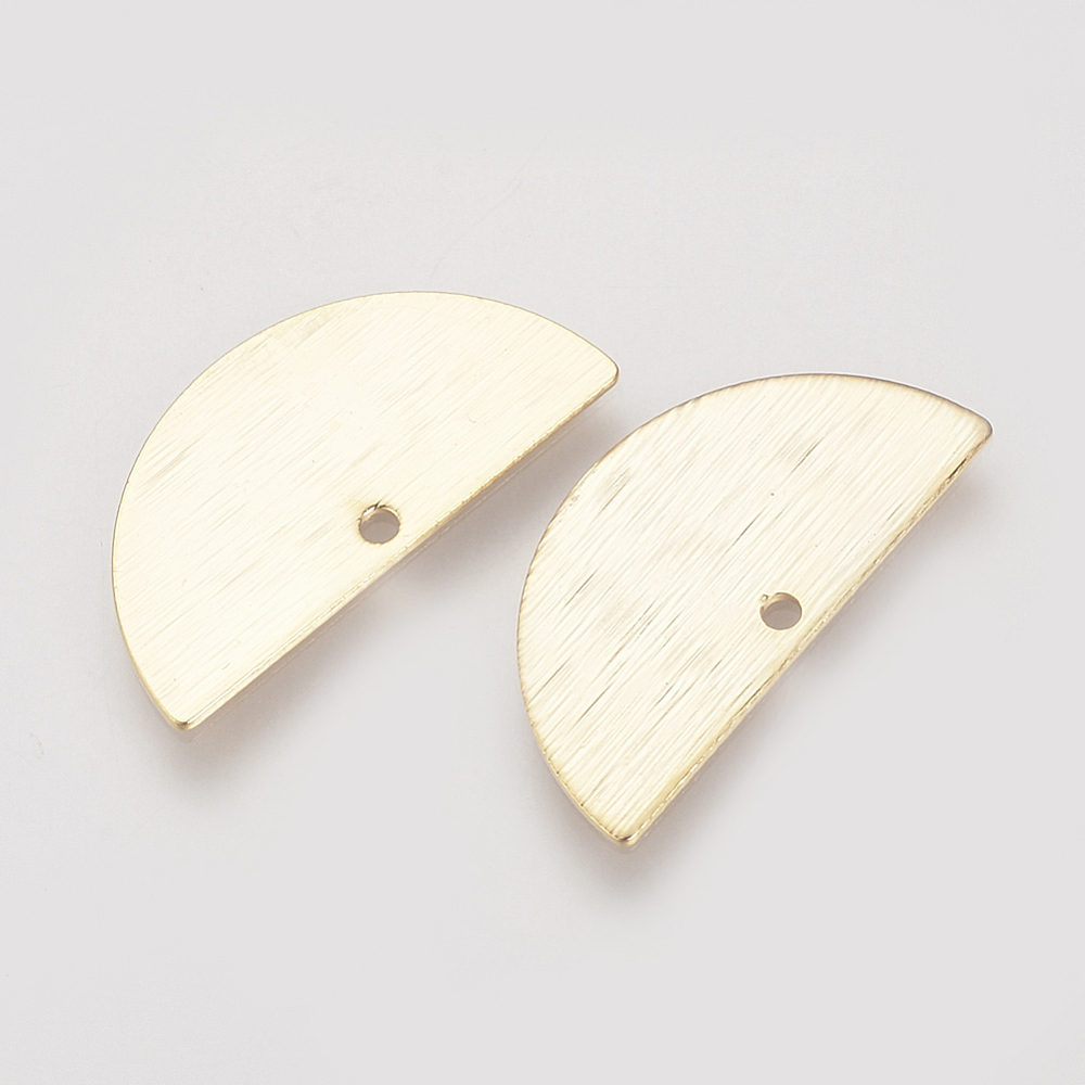 PandaHall Brass Pendants, Real 16K Gold Plated, Fan, 10.5x21x1mm, Hole: 1mm Brass Fan