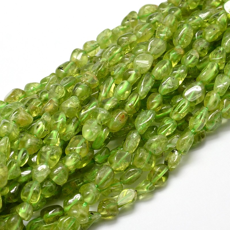 PandaHall Natural Olive Quartz Nuggets Beads Strands, 5~10x6~7x3~7mm, hole: 1mm; about 14.9"~15.7" Olive Quartz Nuggets