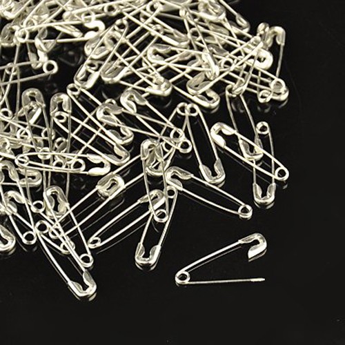 PandaHall 100PCS Platinum Tone Iron Safety Pins, 20x5x1.5mm Iron