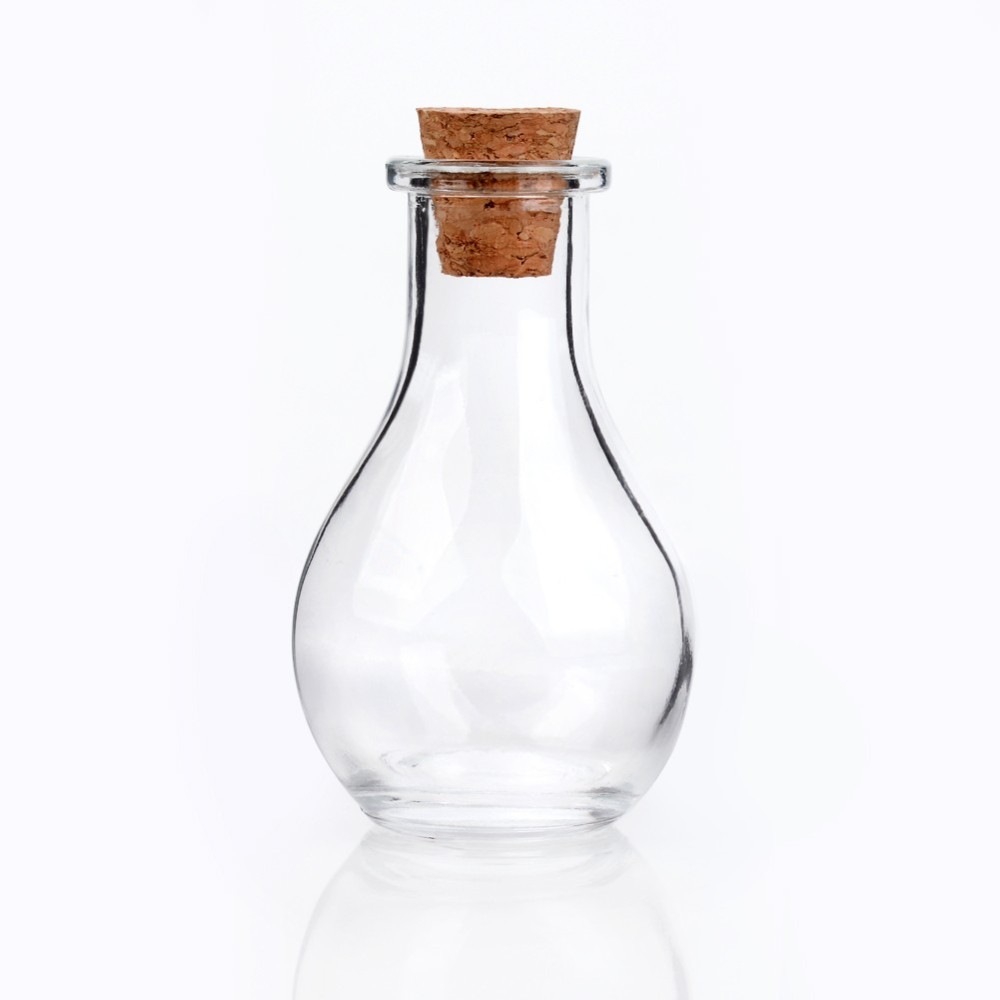 PandaHall Glass Bottle for Bead Containers, with Tampions, Clear, about 88mm high, 49mm wide, Hole: 15mm Glass Bottle Clear