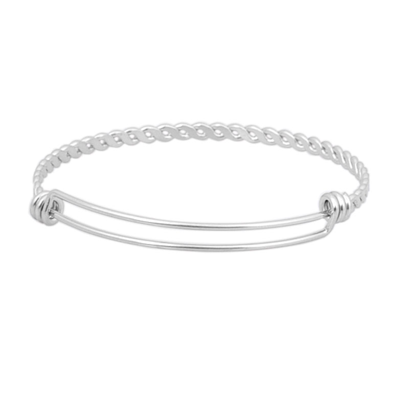 PandaHall 304 Stainless Steel Expandable Bangle, Stainless Steel Color, 2-1/8"(55mm); 3.5mm Stainless Steel