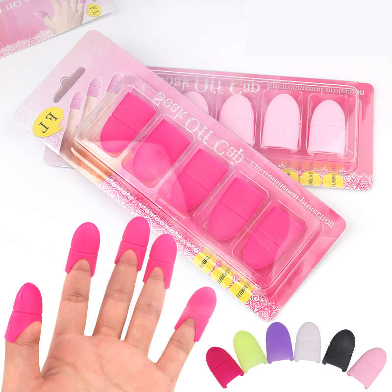 PandaHall Reusable Silicone Soak Off Cap Clip, Acrylic & UV Gel Nail Polish Remover Cleaner, Random Single Color or Random Mixed Color...