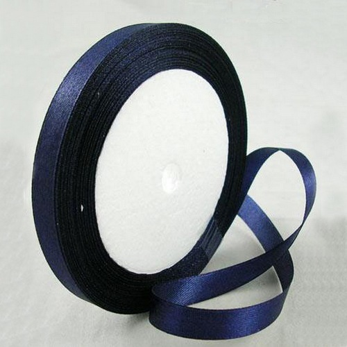 PandaHall Satin Ribbon, MidnightBlue, 25yards/roll(22.86m/roll) Polyester Blue
