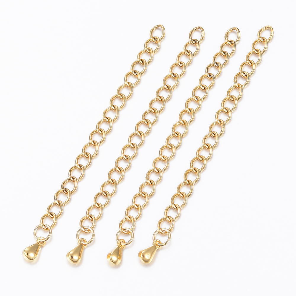 PandaHall 304 Stainless Steel Extender Chains, Golden, 55x3mm Stainless Steel
